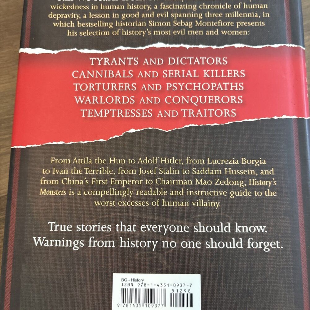 History's Monsters From Vlad To Hitler - hardcover DJ Montefiore, Simon Sebag - Picture 4 of 15
